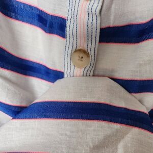 Joules LinenStriped Blue and White Dress